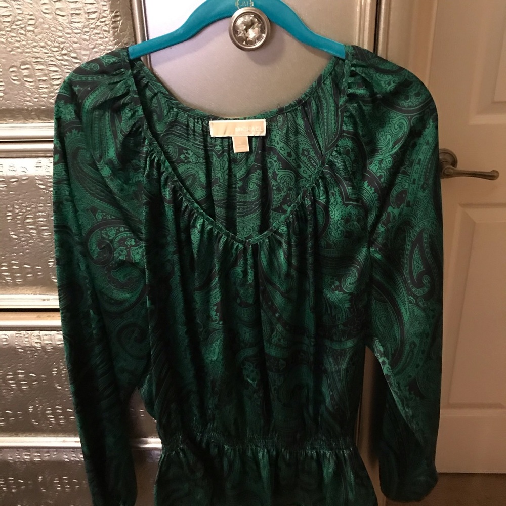 Michael kors peplum paisley Blouse size large